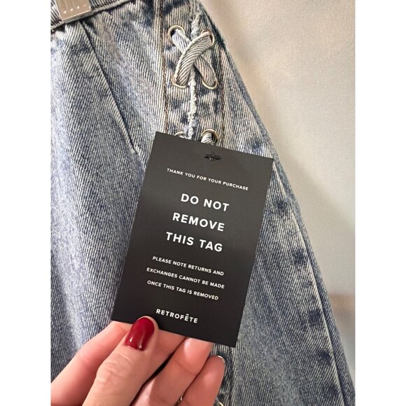 retrofete Zahlia Denim MaxiSkirt Alani Blue Womens Size 25 - Picture 8 of 12